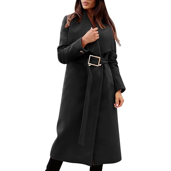 Amazon.com: Women's Pure Genuine Black Leather Trench Maxi