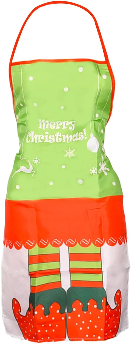 MEISH Elf Pixie Christmas Apron Cartoon Polyester Kitchen Baking BBQ Home Decor