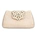 Fawziya Heart Shaped Clutch Velvet Evening Bags And Clutches For Women-Beige