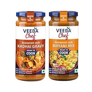 Veeba Chef Ready to cook – Kadhai gravy, 250 g & Biryani Mix, 250 g – Pack of 2