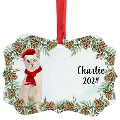 Champagne Mink Tonkinese Cat Christmas Ornament