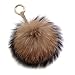 LITHER Genuine Raccoon Fur Pom Pom Puff Ball Car Keyring/Bag Purse Charm