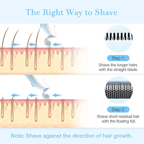 Ladies Electric Shaver, Trèsutopia 3-in-1 Blade Rechargeable Electric Razor for Women Bikini Trimmer Hair Removal for legs and Underarms, 4 Types of Heads (Electric Razor)