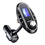 Pictek FM Transmitter, Bluetooth Handsfree Car Kit Radio Adapter, Wireless In-Car FM Transmitter with USB Car Charger,TF Slot, U-Disk Port, AUX Input