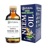 Organic Neem Oil (8 oz), 100% Pure Cold Press, Unrefined- 6 Sizes, Best Prices (NEW LOOK)
