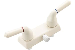 PUREHAVEN Camper Shower Dual Faucet Replacement, RV Shower Faucet Valve Diverter with Winged Levers and Classical Handles (Milky White)