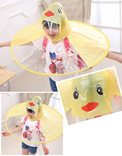 Old Tjikko Children's Cloak,Hooded Poncho Packable Cartoon Umbrella for Baby Boys Girls (M)