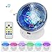 Testudo Remote Control Ocean Wave Projector 12 LED &7 Colors Night Light with Built-in Mini Music Player，Star Projector for Baby Kids Adults Living Room and Bedroom (White)