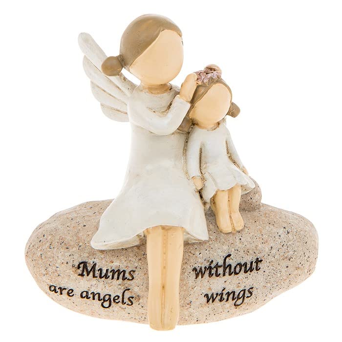 HTUK Sentimental Pebble Gift Mums Are Angels Natural Coloured Stone Ornament Gift Boxed