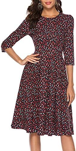 Women's A-Line Mini Skirts Three Quarter Sleeve Floral Vintage Dress Elegant Evening Party Short Dress