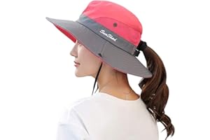 DUKARS UPF 50+ Wide Brim Sun Hat Waterproof UV Protection Bucket Boonie Hat for Women