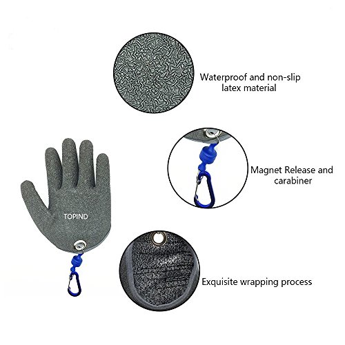 TOPIND Angelhandschuhe Jagdhandschuh Wasserdicht Anti-Schnitt Handschuh PE Draht gewebt Latex Fisch Fang Handschuhe mit… – Bild 7