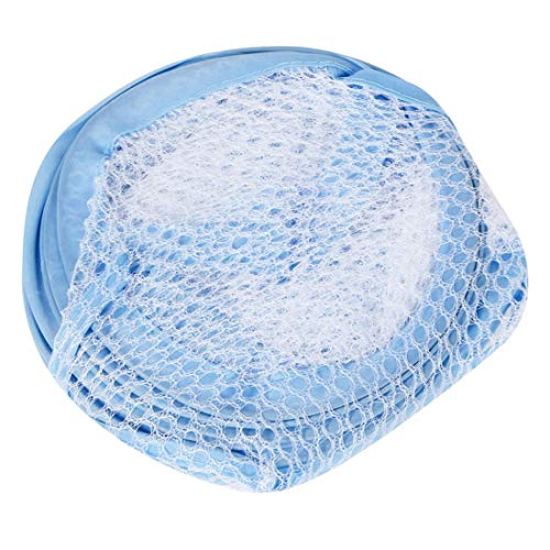 Portable, Durable Handles, Laundry Basket Pop Up Mesh Bin Tidy Storage Foldable Cloth Washing Bags Hamper 2Pcs (Blue)