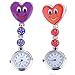 Polytree 2pcs Women's Smiling Faces Heart Clip-on Pendant Nurse Fob Brooch Pocket Watch (Purple Red)