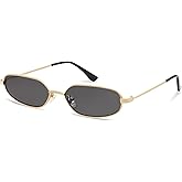 Appassal Small Oval Sunglasses For Women Men Retro Rectangle Metal Sun Glasses AP3685