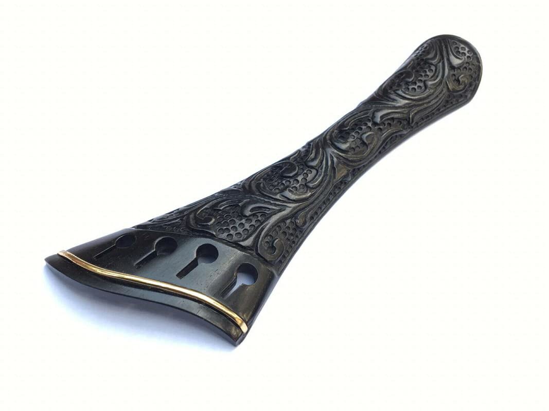 MUSICAL STRING Hand carving Harp style tailpiece with Gold freet 4/4