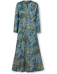 Women's Paisley Zip Front Long Sleeve Lounger