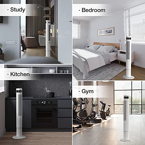 Tower Fan for Bedroom White Tower Fan with Remote, Quiet Fans Tower
