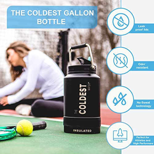 COLDEST Sports Water Bottle 128 oz/One Gallon (Straw Lid), Leak Proof