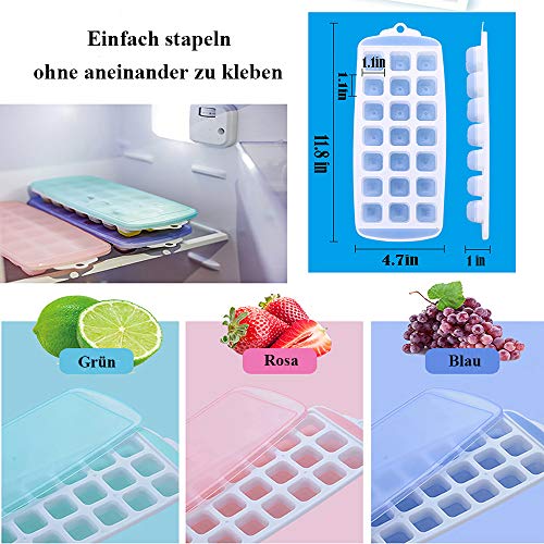 Eiswürfelformen silikon Eiswürfelformen(2 Stück/42 Fach) LFGB BPA Frei Flexiblen Kautschuk Eiswürfelform Für Bie Wein… – Bild 6