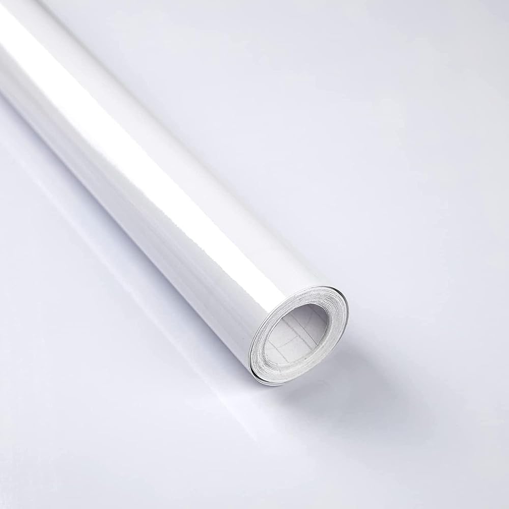 Decoroom White Sticky Back Plastic Vinyl Wrap 60x1000cm Self Adhesive