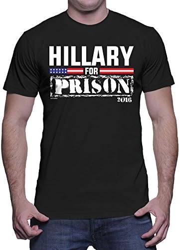 Mens Hillary For Prison T-shirt (2XL, BLACK)
