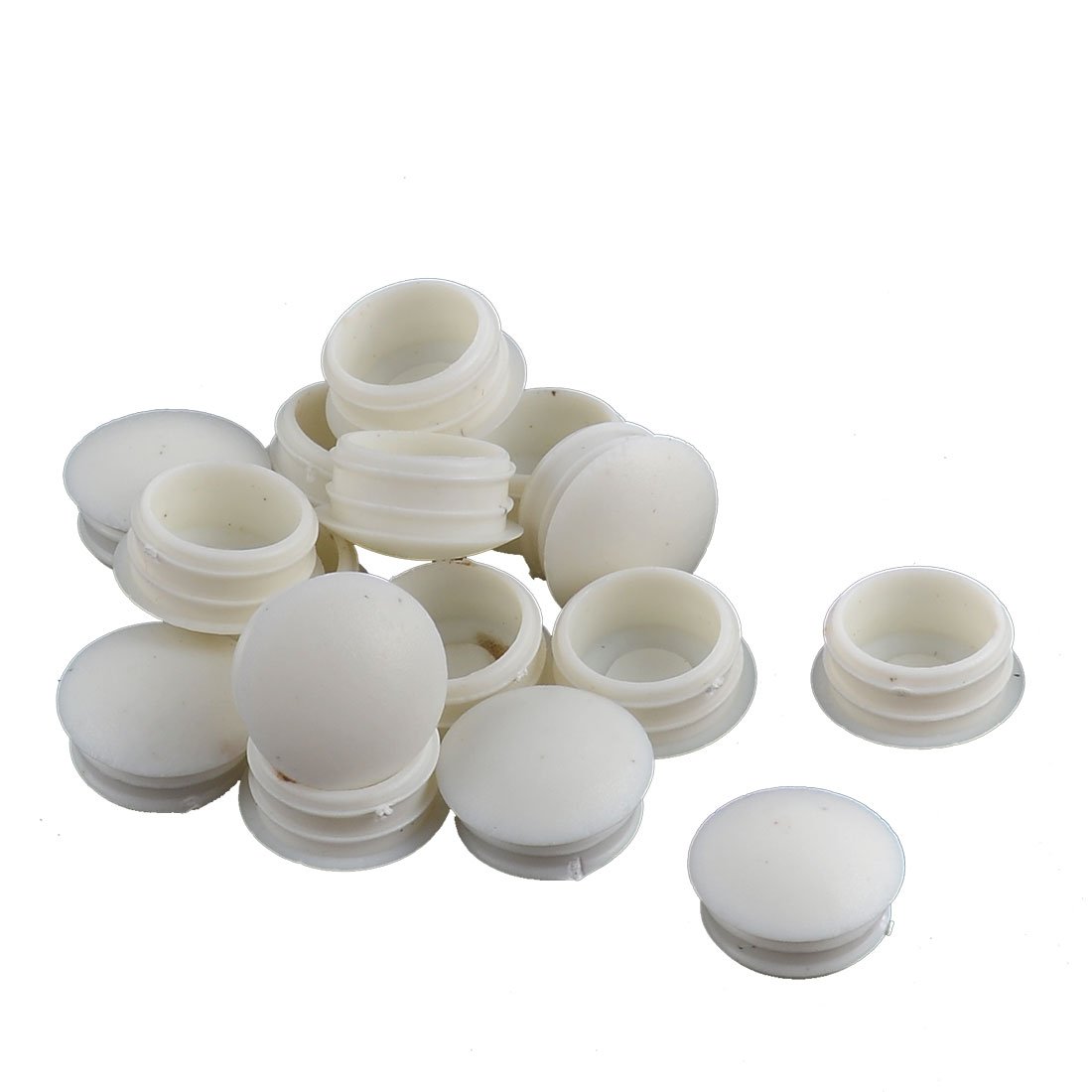 sourcingmap Plastic Home Round Flush Mount Cable Connector Hole Plugs Covers 16mm 16pcs White
