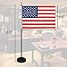 Anley American Deluxe Desk Flag Set - 8 x 5 inch Miniature US National Desktop Flag with 13