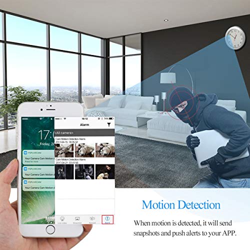 Newwings 1080P WiFi Camera Wall Clock Hidden Nanny Cam with Motion