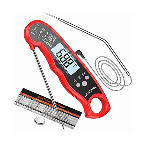 NIXIUKOL-Meat-Thermometer-Digital-Cooking-Thermometer-with-Instant-Read-2-Probe-Large-LCD-Screen-Temperature-Alarm-Magnet-Food-Thermometer-Perfect-for-Kitchen-Milk-BBQ-Grill-Oven-red NIXIUKOL Meat Thermometer Digital Cooking Thermometer with Instant Read, 2 Probe, Large LCD Screen, Temperature Alarm…