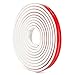 Silicone Rubber Weather Stripping for Doors and Windows, Multi-hole D Shaped Flexible Ageing-resistant Soundproof Acrylic Self Adhesive Sealing Strip Tape, 3/8 Inch x 1/4 Inch x 19.6 Feet, White