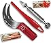 Watermelon Slicer Deluxe 3-PC Set (includes Stainless Steel Slicer/Tong Combo, Melon Baller/Carver-in-one, Flexible Plastic Edge Coring Knife)