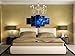 PulsatingFingertip-5 Panel Beautiful Starry Sky Modern Giclee Canvas Prints Blue Stars Canvas Oil Painting Wall Art for Home and Office Decorations No Frame