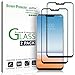amFilm Glass Screen Protector for LG G7 ThinQ, Dot Matrix, 2 Pack (Black)