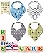 bee-zoo Bandana Bibs For Boys Set Of 4 Cotton Baby Bib(s) Modern Designs, Super Absorbent, Soft and Stylish - Fits Almost All Babies With Adjustable Snaps (Gray/Light Blue/White/Beige