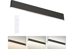 Aipsun 43.3in APP & Remote Control Dimmable Modern Black Vanity Light Fixtures Color Temperature Adjustable LED Bathroom Ligh