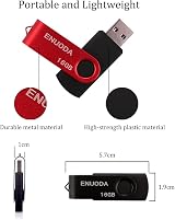 ENUODA 16GB USB 2.0 Memory Stick 3 Pack Swivel Design Black Silver Red view 2
