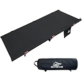 Sutekus Portable Camping Cot, Ultralight &amp; Easy to Set Up, for Outdoor Hiking Travel Beach Mountaineering (Black)