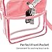 iSPECLE Clear Bag for Women, Clear Purse Approved for NFL, PGA, NCAA, Adjustable 59.1 inch Shoulder Strap for Girl, Pink