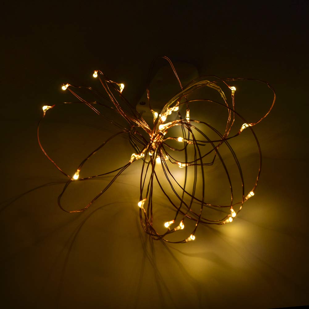Mpoow 6PACK Fairy String Lights, 10ft 30 LEDs Fairy Lights Battery Operated，Fairy Lights，Fair Lights，Led String Lights，Led Fairy Lights，Centerpieces(Warm White)
