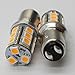 2-Pack 1157 BAY15D 7528 2057 2357 P21/5W Extremely Bright Amber/Yellow LED Light 12V-24V DC,5050 18 SMD Car Replacement For Parking Turn Signal Light Lamps Tail BackUp Bulbs
