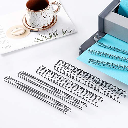 BNC Double Loop Wire Binding Rings 3:1 Loops 32 Holes Black Color Pack of 100 (1/4 Inches)