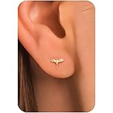 Plenky Flat Back Earrings - 14k Gold Plated Coconut Tree,Baseball Dinosaur,Dragon,Pterosaur,Cowboy Boot,Shark,Earrings for Women Gifts