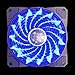 APEVIA AF512L-SBL 120mm Blue LED Ultra Silent Case Fan w/ 15 LEDs & Anti-Vibration Rubber Pads (5-pk)
