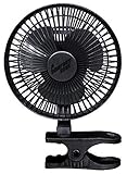Comfort Zone 6 INCH - 2 Speed - Adjustable Tilt, Whisper Quiet Operation Clip-On-Fan with 5.5 Foot Cord and Steel Safety Grill, Black
