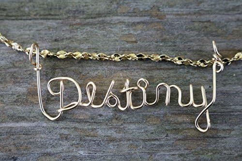 Hand Scripted 14K Gold Filled Personalized Name Necklace Destiny