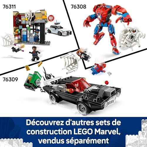| Marvel Spider-Man Mech vs. Anti-Venom - Super Hero Figure Building Toy with 2 Minifigures for Imaginative Role Play - Gift for 6 Plus Year Old Boys and Girls 76308