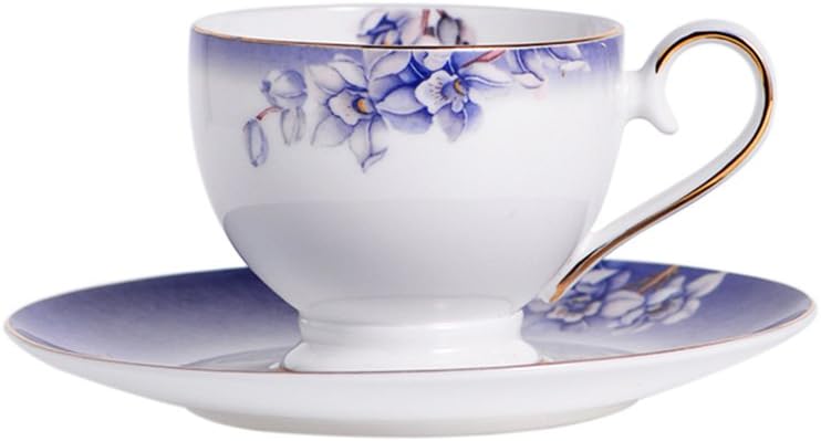 Dinner Sets HAIZHEN European-style Pastoral Style Bone China Cups Coffee Cup Set Phnom Penh Cups Black Tea Cup Ceramic (Color : #4)