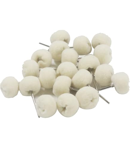 NGe 20Pcs 3/10inch Wool Felt Polishing Bits Mandrel White - View #4