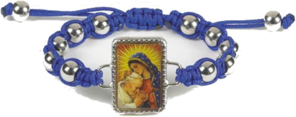 Our Lady of Guadalupe with St. Pope John Paul Wood bracelet